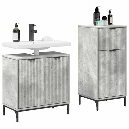 Bathroom Furniture Set 2 pcs Concrete grey 39.5 x 36 x 88 cm
