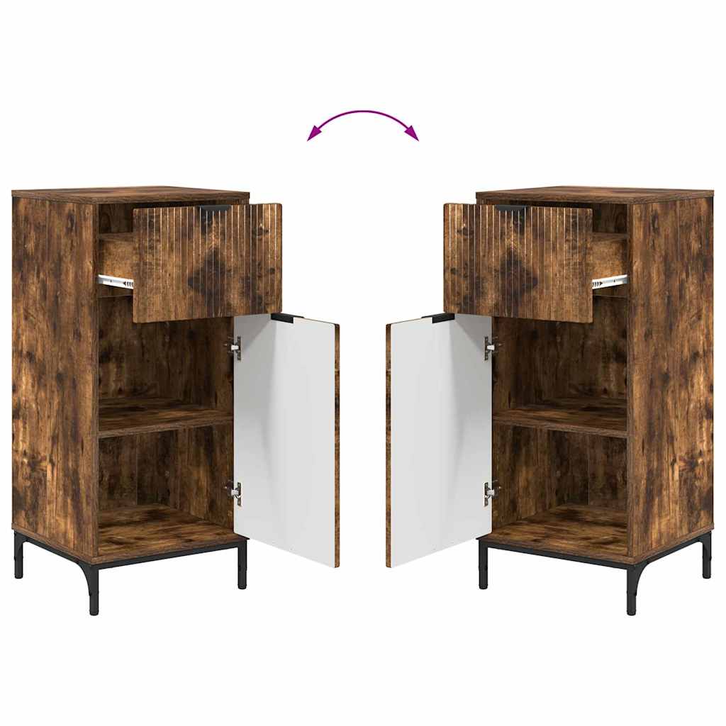 Bathroom Furniture Set Plaid 2 pcs Smoked oak 39.5 x 36 x 88 cm