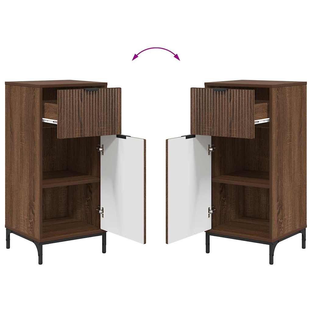 Bathroom Furniture Set Plaid 2 pcs Brown oak 39.5 x 36 x 88 cm