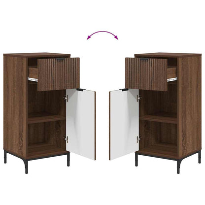 Bathroom Furniture Set Plaid 2 pcs Brown oak 39.5 x 36 x 88 cm