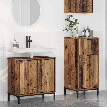 Bathroom Furniture Set Plaid 2 pcs Old wood 39.5 x 36 x 88 cm