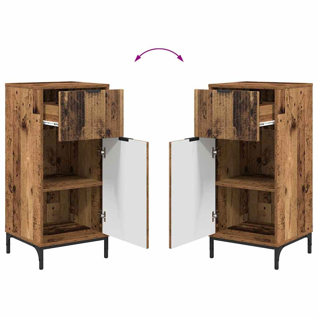 Bathroom Furniture Set Plaid 2 pcs Old wood 39.5 x 36 x 88 cm