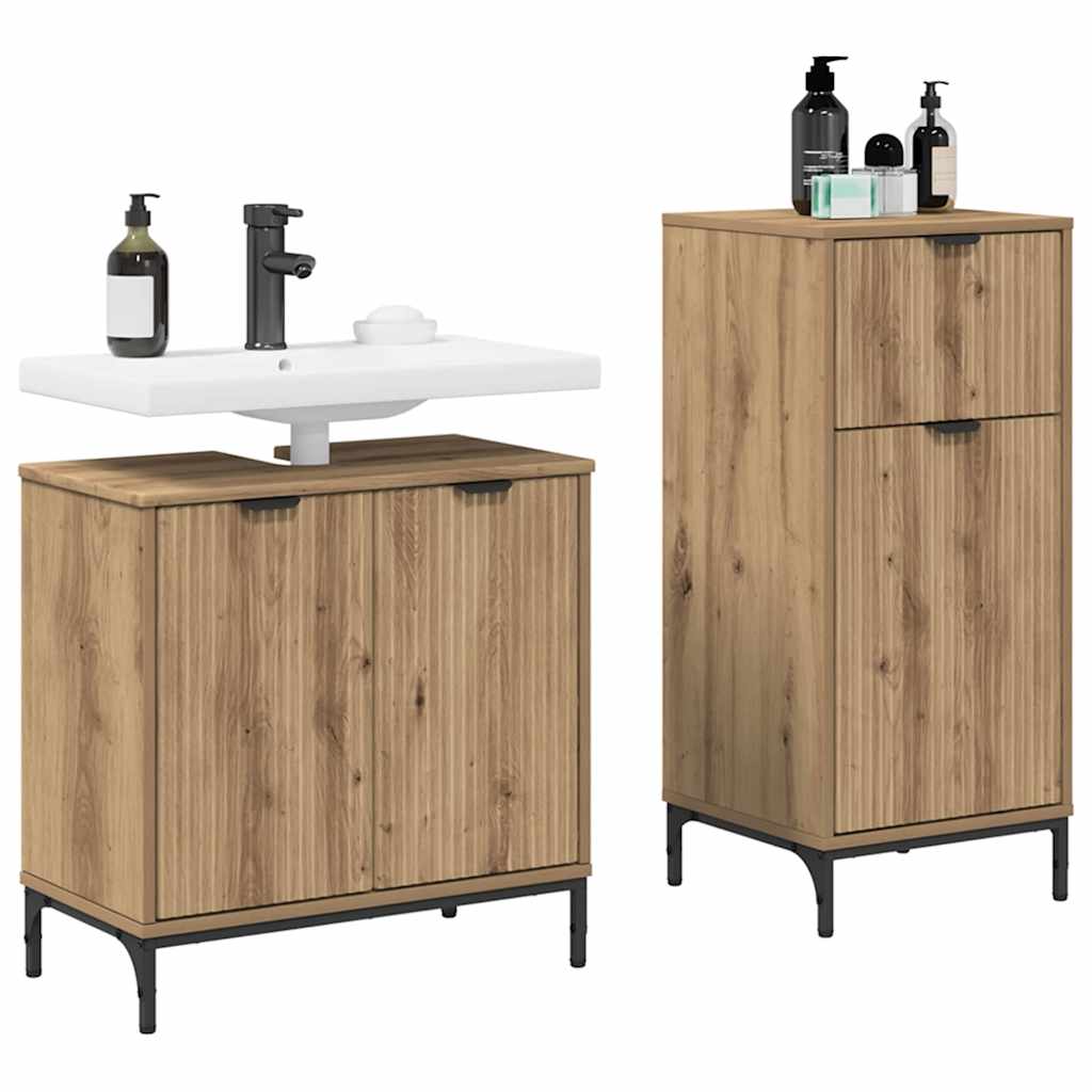 Bathroom Furniture Set 2 pcs Artisan oak 39.5 x 36 x 88 cm