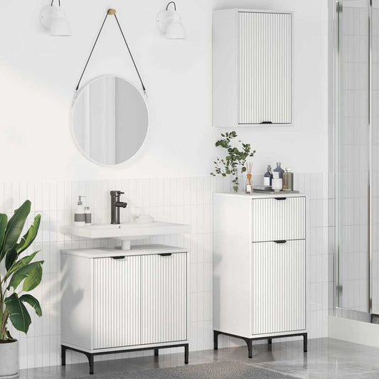 Bathroom Furniture Set with Shelf 3 pcs White 39.5 x 36 x 88 cm