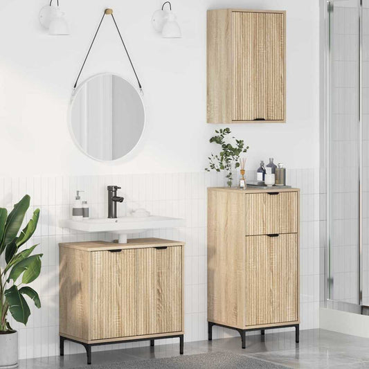Bathroom Furniture Set Plaid 3 pcs Sonoma oak 39.5 x 36 x 88 cm