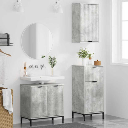 Bathroom Furniture Set 3 pcs Concrete grey 39.5 x 36 x 88 cm