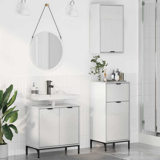 Bathroom Furniture Set 3 pcs High gloss white 39.5 x 36 x 88 cm