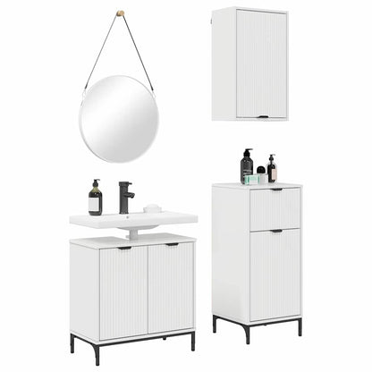 Bathroom Furniture Set 3 pcs High gloss white 39.5 x 36 x 88 cm