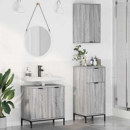 Bathroom Furniture Set 3 pcs Grey sonoma 39.5 x 36 x 88 cm