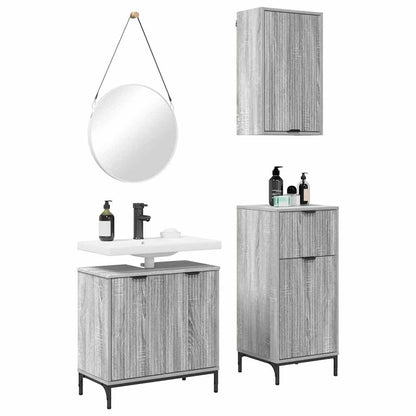Bathroom Furniture Set 3 pcs Grey sonoma 39.5 x 36 x 88 cm