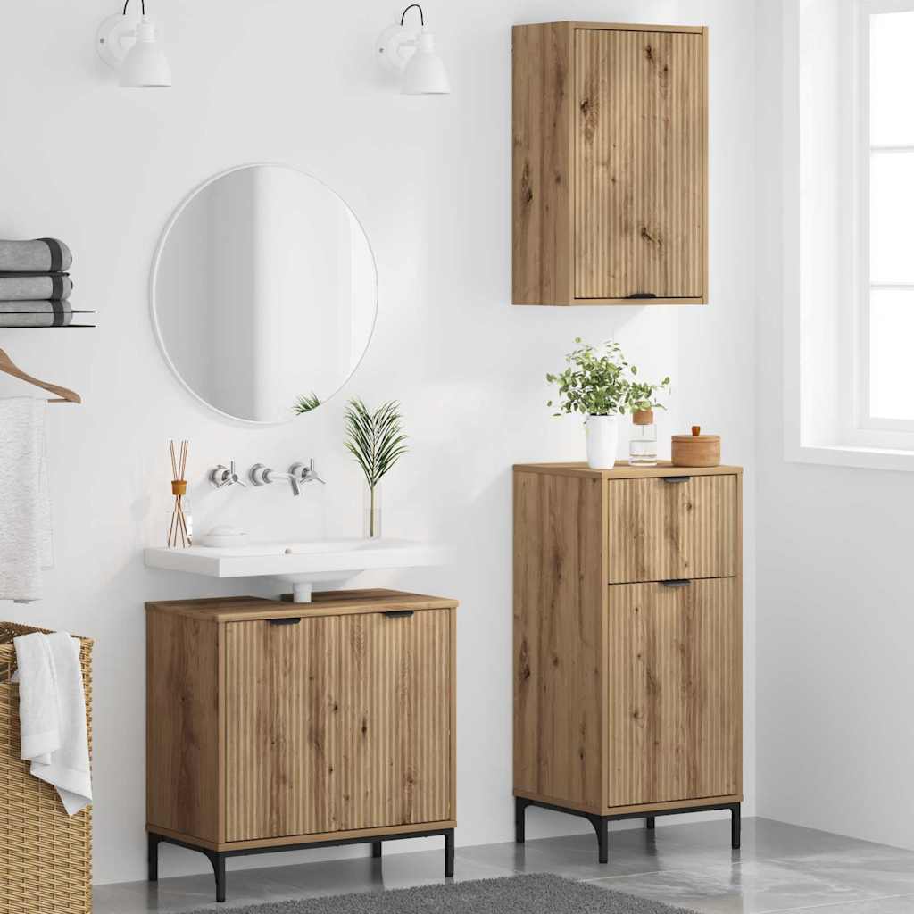 Bathroom Furniture Set 3 pcs Artisan oak 39.5 x 36 x 88 cm