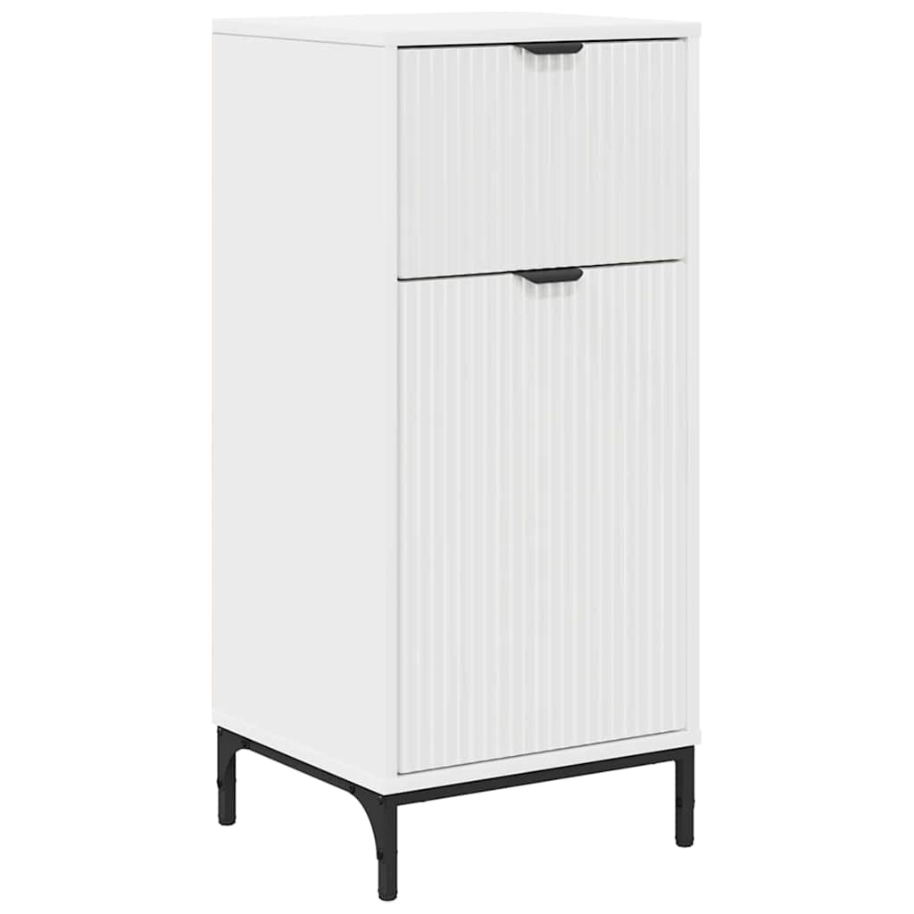 Bathroom Furniture Set with Drawer White Engineered wood, Metal