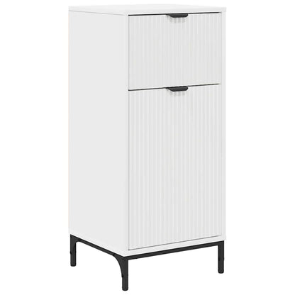 Bathroom Furniture Set with Drawer White Engineered wood, Metal