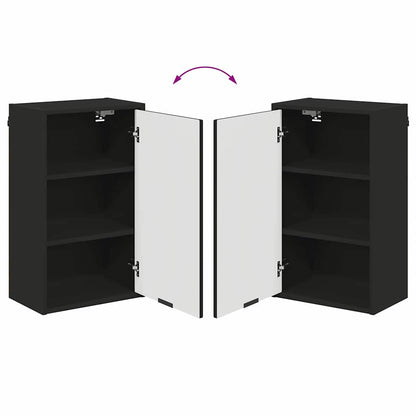 Bathroom Furniture Set with Drawer Black Engineered wood, Metal