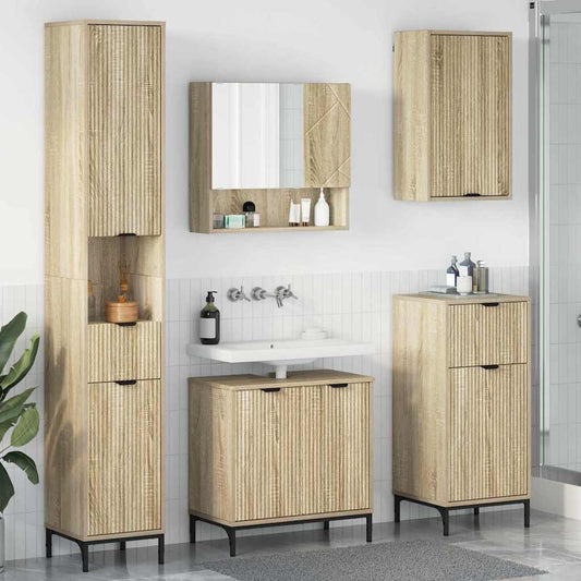 Bathroom Furniture Set Sonoma Oak Engineered wood, Metal