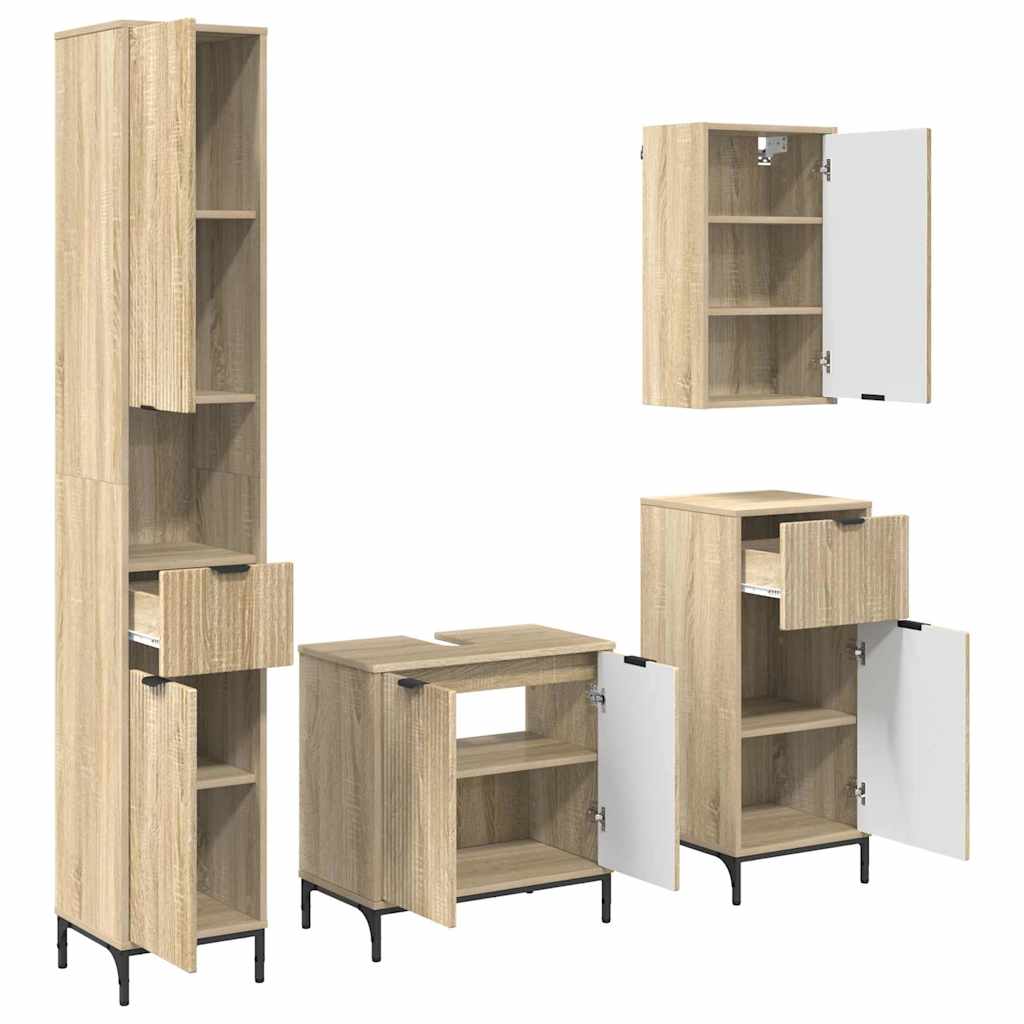 Bathroom Furniture Set Sonoma Oak Engineered wood, Metal