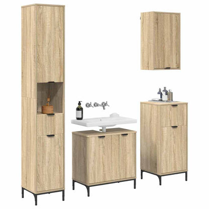 Bathroom Furniture Set Sonoma Oak Engineered wood, Metal