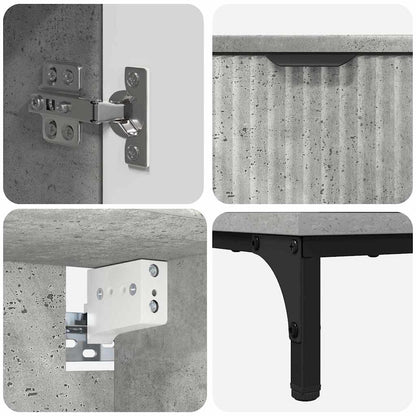 Bathroom Furniture Set Concrete Grey Engineered wood, Metal