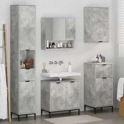 Bathroom Furniture Set Concrete Grey Engineered wood, Metal
