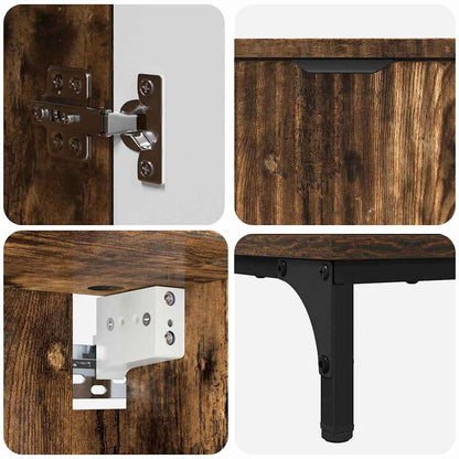 Bathroom Furniture Set Smoked Oak Engineered wood, Metal