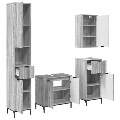 Bathroom Furniture Set Grey Sonoma Engineered wood, Metal