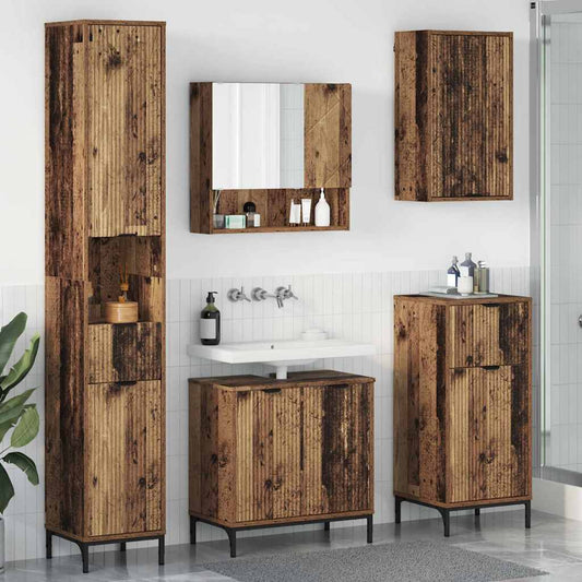 Bathroom Furniture Set Old Wood Engineered wood, Metal