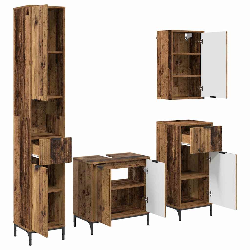 Bathroom Furniture Set Old Wood Engineered wood, Metal