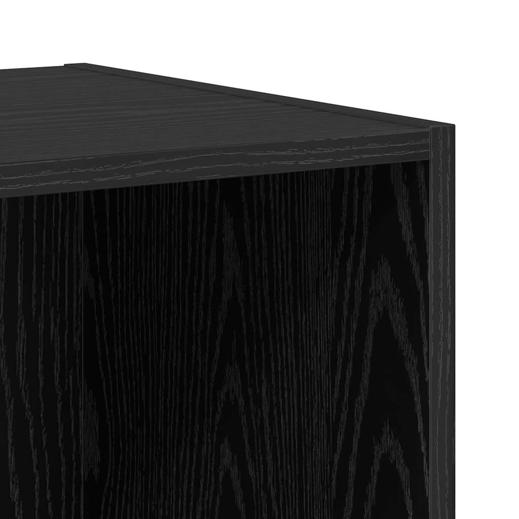 TV Cabinet Set Wall-mounted 4 pcs Black Oak Engineered Wood