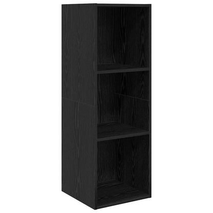 TV Cabinet Set Wall-mounted 3 pcs Black Oak Engineered Wood