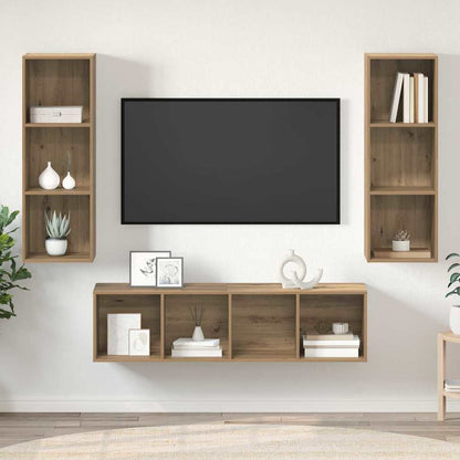TV Cabinet Set Wall-mounted 3 pcs Artisan Oak Engineered Wood