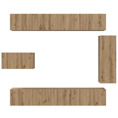 TV Cabinet Set Wall-mounted 8 pcs Artisan oak Engineered Wood