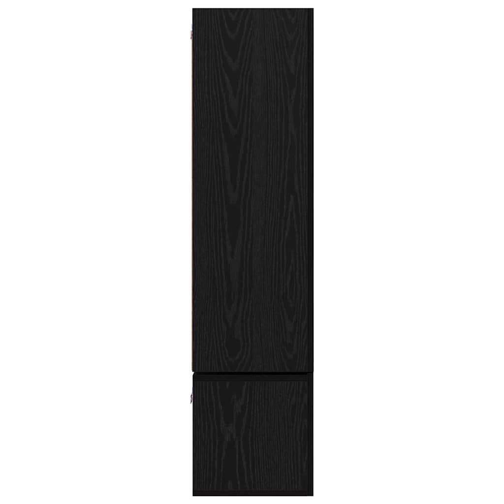 TV Cabinet Set Wall-mounted 7 pcs Black oak 180 x 30 x 120 cm