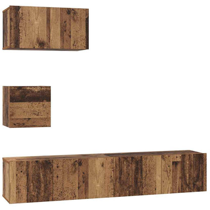 Wall TV Cabinet Wall-mounted 4 pcs Old wood 80 x 30 x 30.5 cm