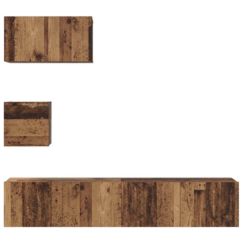 Wall TV Cabinet Wall-mounted 4 pcs Old wood 80 x 30 x 30.5 cm