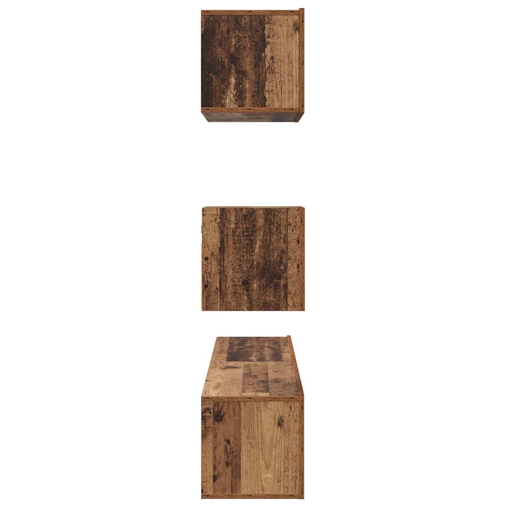 Wall TV Cabinet Wall-mounted 4 pcs Old wood 80 x 30 x 30.5 cm