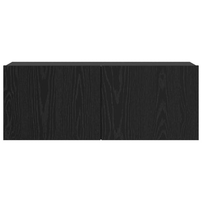 Wall TV Cabinet Wall-mounted 4 pcs Black oak 80 x 30 x 30.5 cm