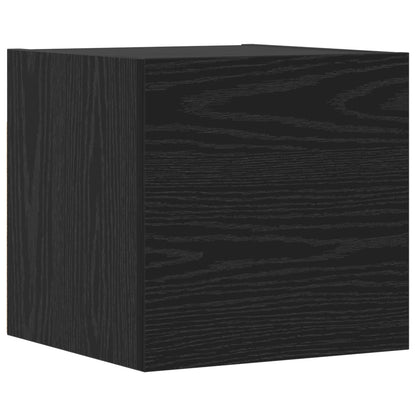 Wall TV Cabinet Wall-mounted 4 pcs Black oak 80 x 30 x 30.5 cm
