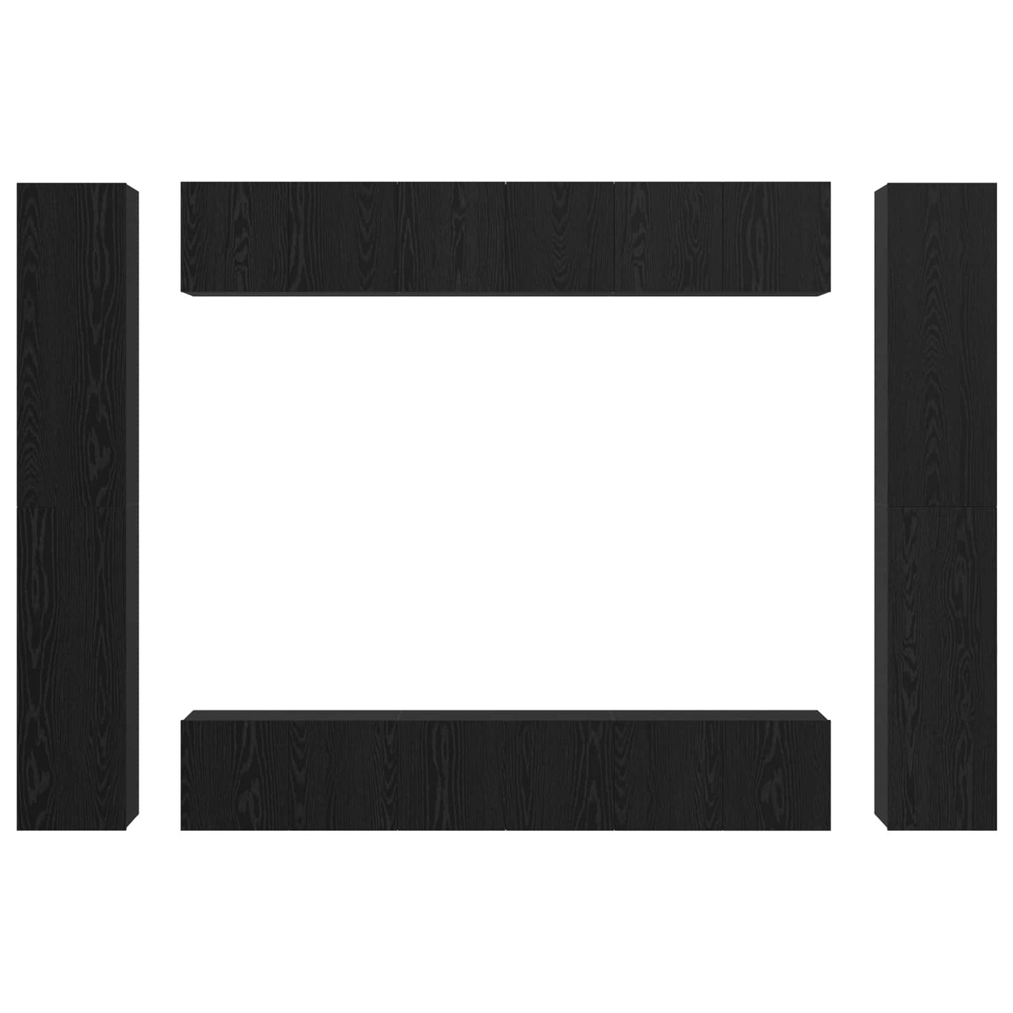 TV Cabinet Set 10 pcs Black oak Medium 30.5 x 30 x 90 cm