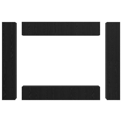 TV Cabinet Set 10 pcs Black oak Medium 30.5 x 30 x 90 cm