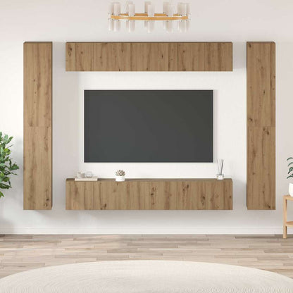 TV Cabinet Set Wall-mounted 10 pcs Artisan oak Engineered Wood