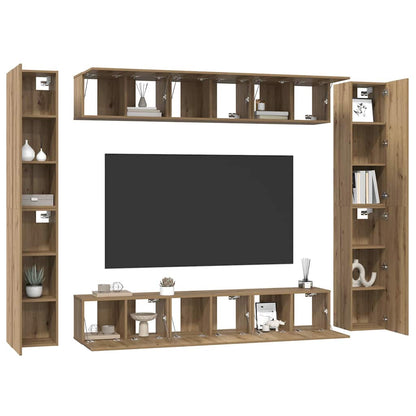 TV Cabinet Set Wall-mounted 10 pcs Artisan oak Engineered Wood