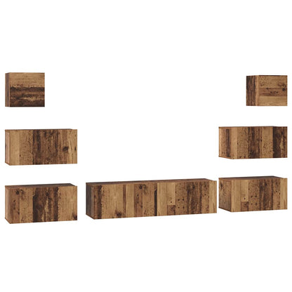 TV Cabinet Set 8 pcs Old wood 60 x 30 x 30 cm Engineered Wood