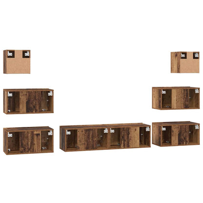 TV Cabinet Set 8 pcs Old wood 60 x 30 x 30 cm Engineered Wood