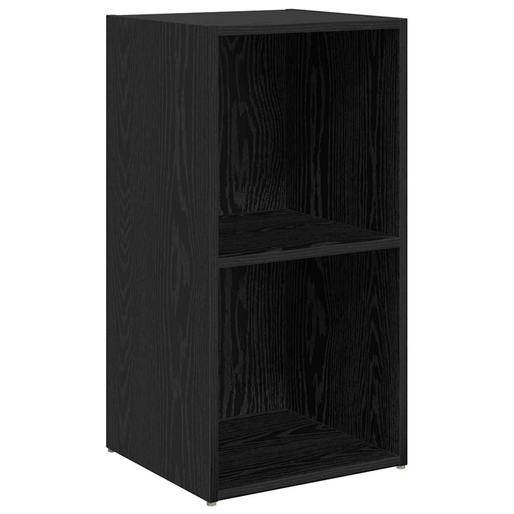 TV Cabinet Set Wall-mounted 6 pcs Black Oak Engineered Wood