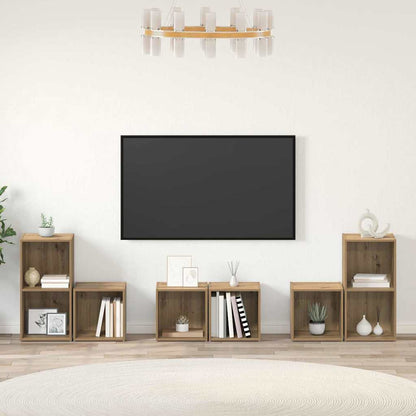 TV Cabinet Set Wall-mounted 6 pcs Artisan Oak Engineered Wood