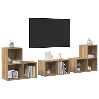 TV Cabinet Set Wall-mounted 6 pcs Artisan Oak Engineered Wood