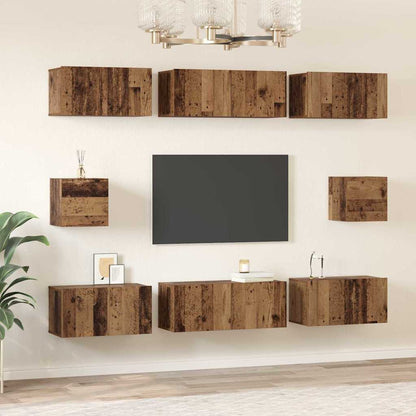 TV Cabinet Set Wall-mounted Old wood Engineered wood
