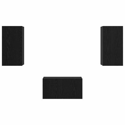 TV Cabinet Set 3 pcs Black oak 60 x 30 x 30 cm Engineered wood