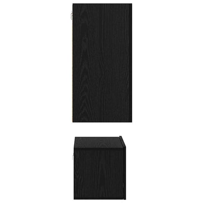 TV Cabinet Set 3 pcs Black oak 60 x 30 x 30 cm Engineered wood