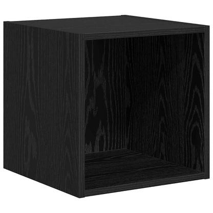 TV Cabinet Set Wall-mounted 2 pcs Black Oak Engineered Wood